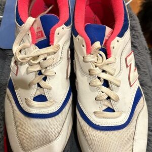New Balance Men’s 997 CM997HAJ White Pink Blue Casual Shoes